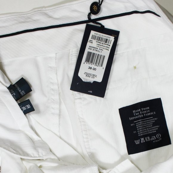 Polo By Ralph Lauren Twill White Chinos NWT Size 38-30, Cotton, StretchCustomFit - Picture 4 of 4